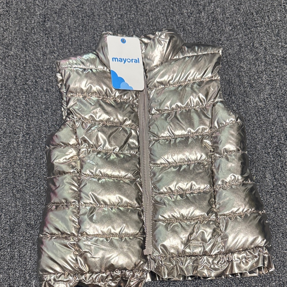 Mayoral Metallic Kids Puffer Vest